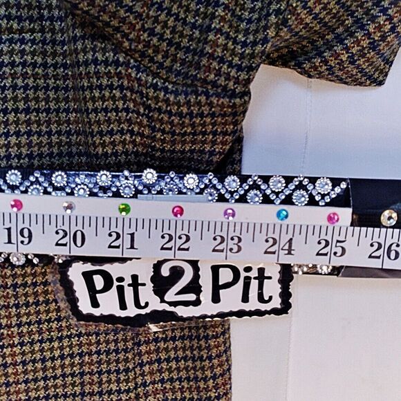 Roundtree & Yorke Dillards Wool Tan Tweed Houndstooth Blazer Sports Coat 48R - Picture 10 of 11